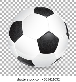 High Detailed Realistic Soccer ball on transparent background. Isolated vector illustration on transparent background.