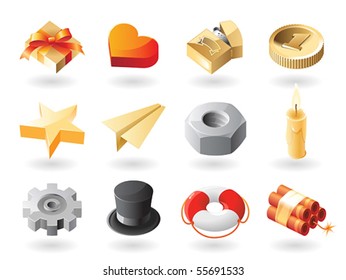 High detailed realistic vector icons for miscellaneous themes
