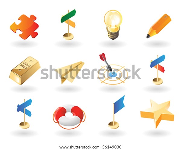High Detailed Realistic Vector Icons Creative Stock Vector (Royalty ...