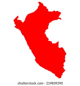 High detailed red vector map - Peru 