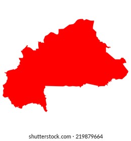 High detailed red vector map - Burkina Faso 