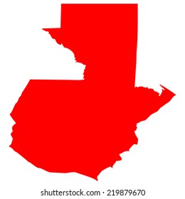 High detailed red vector map - Gautemala 