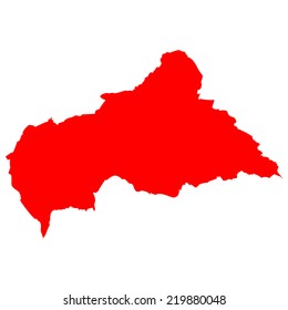 High detailed red vector map - Central African Republic 