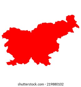 High detailed red vector map - Slovenia 