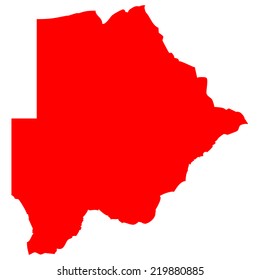 High detailed red vector map - Botswana 