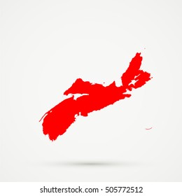 High detailed Red vector map Nova Scotia