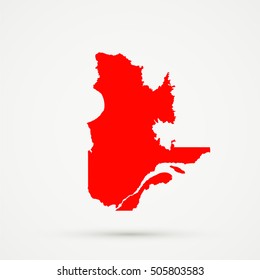 High Detailed Red Vector Map Quebec