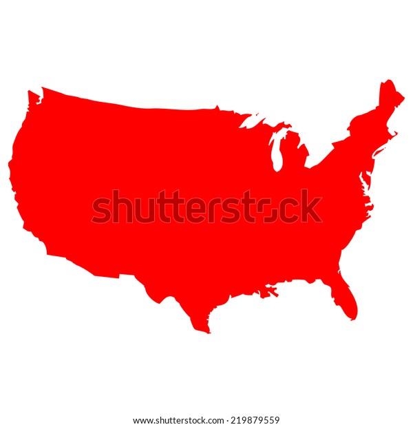 High Detailed Red Vector Map United Stock Vector (Royalty Free) 219879559