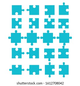 High Detailed set jigsaw element isolated on white background. Vector illustration eps 10.