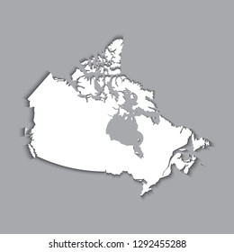 High Detailed Silver Map of Canada isolated on white background. editable vector illustration.