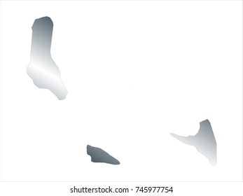 High Detailed Silver Map of Comoros isolated on white background. editable vector illustration.