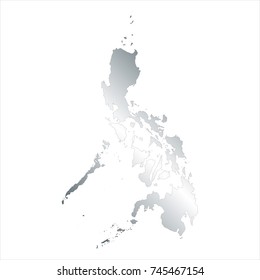 High Detailed Silver Map of Philippines isolated on white background. editable vector illustration.