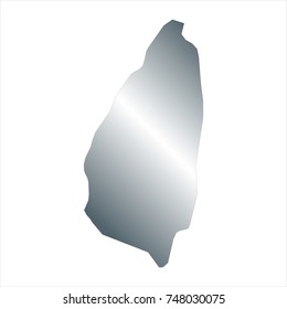 High Detailed Silver Map of Saint Lucia isolated on white background. editable vector illustration.