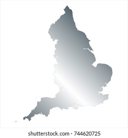 High Detailed Silver Map of United Kingdom isolated on white background. editable vector illustration.