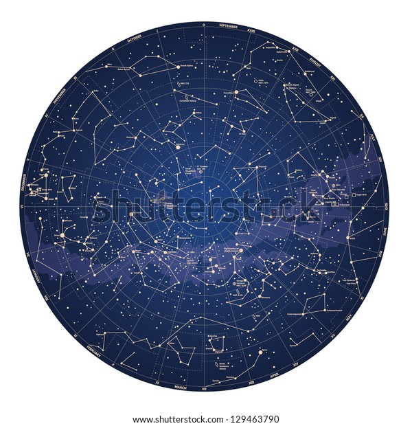 High Detailed Sky Map Southern Hemisphere Stock Vector (Royalty Free ...