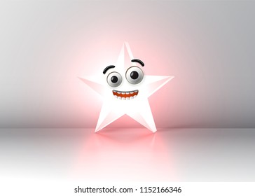 High detailed smile star, vector illustration