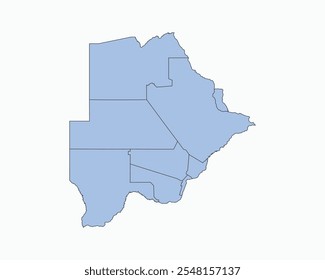 High Detailed Soft Blue Map of Botswana on White isolated background, Vector Illustration EPS 10