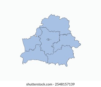 High Detailed Soft Blue Map of belarus on White isolated background, Vector Illustration EPS 10