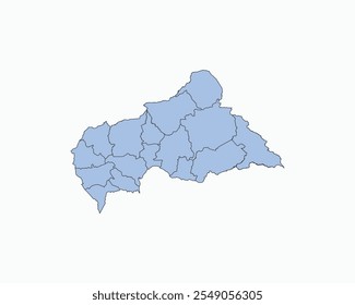 High Detailed Soft Blue Map of Central African Republic on White isolated background, Vector Illustration EPS 10