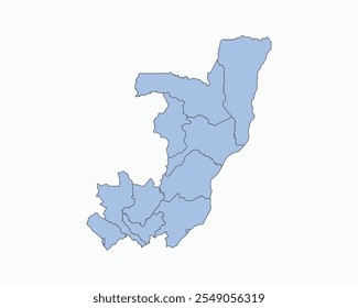 High Detailed Soft Blue Map of Congo on White isolated background, Vector Illustration EPS 10