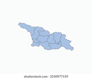 High Detailed Soft Blue Map of Georgia on White isolated background, Vector Illustration EPS 10