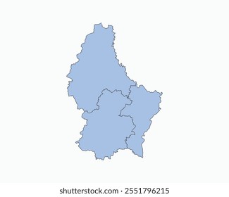 High Detailed Soft Blue Map of Luxembourg on White isolated background, Vector Illustration EPS 10