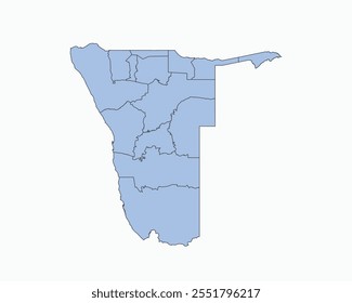 High Detailed Soft Blue Map of Namibia on White isolated background, Vector Illustration EPS 10