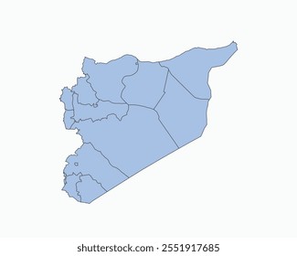 High Detailed Soft Blue Map of Syria on White isolated background, Vector Illustration EPS 10