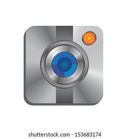 high detailed steel plate theme camera application icon
