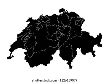 High detailed Switzerland Map. Vector illustration