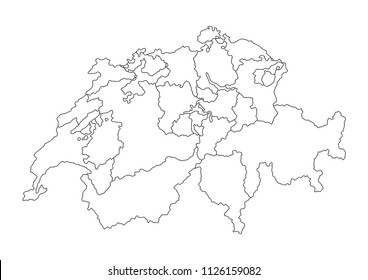 High detailed Switzerland Map. Vector illustration