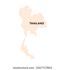 High Detailed  of  Thailand Map  Isolated on white Background