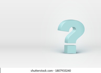 High detailed turquoise question mark, vector illustration