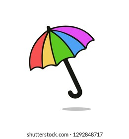 High Detailed varicolored Umbrella isolated vector illustration