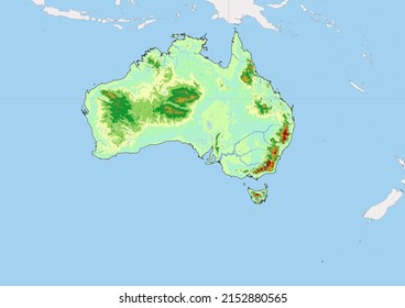 High Detailed Vector Australia Physical Map Stock Vector Royalty Free High Detailed Vector Australia Physical 260nw 2152880565