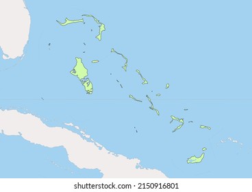 High Detailed Vector Bahamas Physical Map Stock Vector (Royalty Free ...