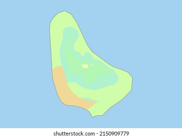 High detailed vector Barbados physical map, topographic map of Barbados on white with rivers, lakes and neighbouring countries. Vector map suitable for large prints and editing.