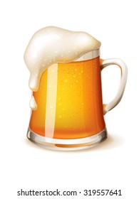 High detailed vector beer mug. 