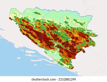 1,282 Bosnia herzegovina detailed map Images, Stock Photos & Vectors ...