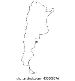 High detailed vector contour map - Argentina
