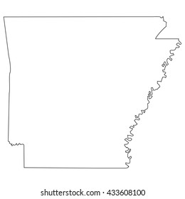 High detailed vector contour map - Arkansas
