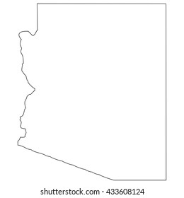 High detailed vector contour map - Arizona
