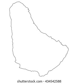 High detailed vector contour map - Barbados