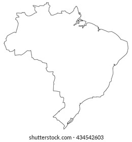 High detailed vector contour map - Brazil
