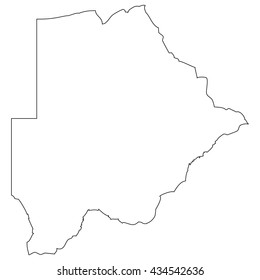 High detailed vector contour map - Botswana