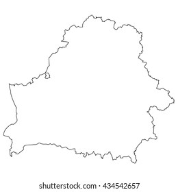High detailed vector contour map - Belarus