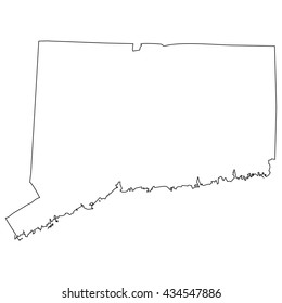 High detailed vector contour map - Connecticut
