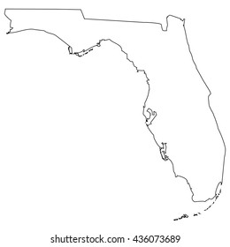 High detailed vector contour map - Florida