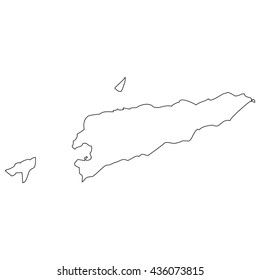 High detailed vector contour map - East Timor