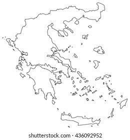 High detailed vector contour map - Greece